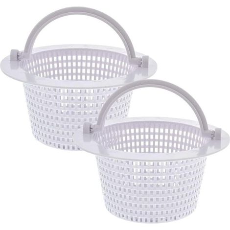 Panier rond pour skimmer de piscine hors sol – Lot de 2 – Poignée intégrée pour retrait facile – Diamètre 16 cm – Plastique robuste (1/5)