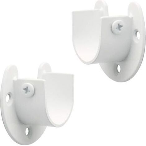 Support Tringle Rideaux Support Barre Penderie en Acier Inoxydable, Réglable Fixation Attache Tringle Rideau pour Tige de 28mm d (1/5)