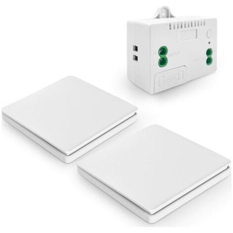 Selbstversorgender Funkschalter, keine Batterie, kabellose Fernbedienung für Lichter und Elektrogeräte, wasserdicht und sicher, kann direkt in einem Badezimmer installiert werden - INHHUB
