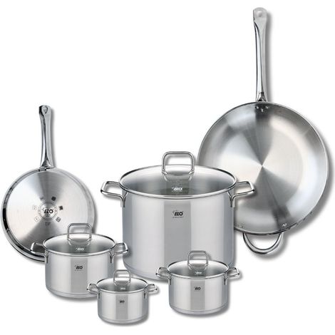 Ensemble de 2 Poêles de cuisson 24 et 32 cm et 4 faitouts 12, 14, 16 et 26 cm Elo Profi Citrin (1/5)