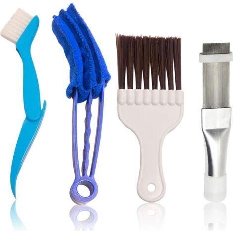 BARKBUSTERS 4 Pièces Brosse de Nettoyage À Ailettes,Peignes À Condensateur Peigne D'Aileron de Condensateur de Climatiseur Peigne À Lamelles Kit Nettoyage (1/4)