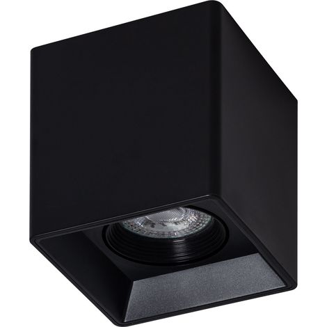 Deckenleuchte Quadratisch Schwarz mit GU10 Glühbirne Space 2700K Warmweiß (1/5)