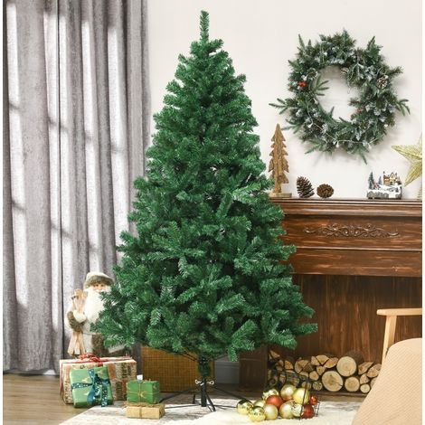 Künstlicher Weihnachtsbaum 180 cm Grün mit 1000 Zweigen und Metallständer (1/5)