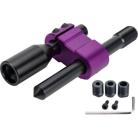 H-shaped extension rod, aluminum shift knob extension, manual shifter with 3 adapters, extended quick shift knob head - purple (1/4)