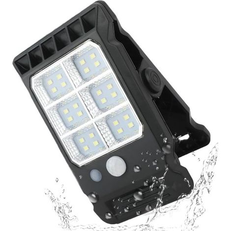Lámpara solar con pinza - Iluminación exterior - Iluminación para patio - Sensor inteligente - 14 x 8 x 9 cm - Negra (1/5)