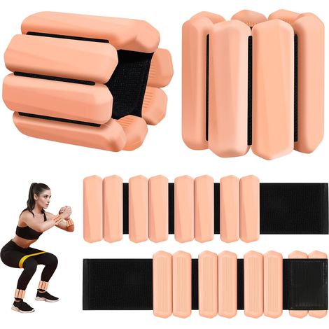 Lot de 2 poids de poignet (0,5 kg chacun), poids réglables pour poignet et cheville pour homme et femme, ensemble de poids portables pour bras et jambes pour la marche, le yoga, la natation, le cardio (1/5)