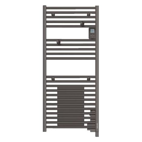 Sèche-serviettes électrique connecté 500W, H:109x l:50 cm, gris anthracite - Doris, Atlantic