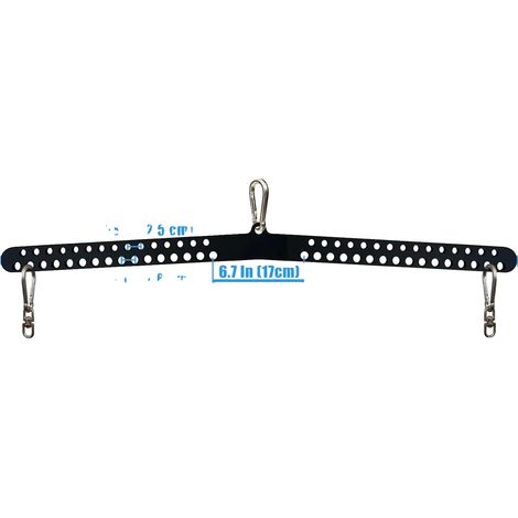 Barre de tirage vertical, design multi-prises, construction robuste, BARRE PLATE NOIRE LONGUE (1/2)