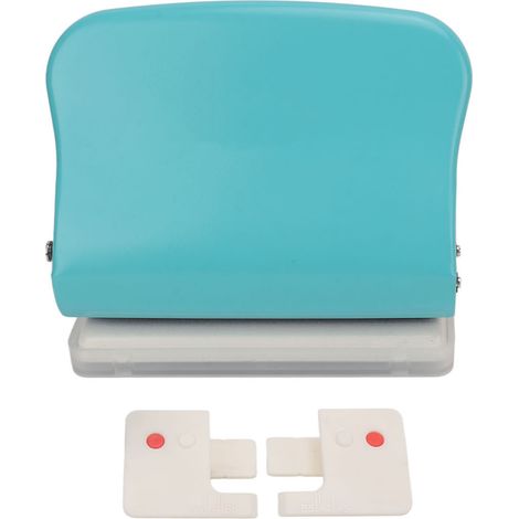 Hole Punch Metal Body Incisive Edge Plastic Bottom Pad 10 Holes Handheld Paper Punch for Bookbinding DocumentationLight Blue (1/5)