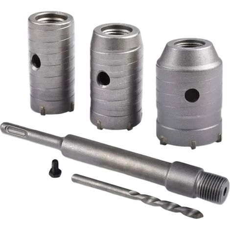 Set scies cloches trépan Ø30/40/50mm - Trépan béton 350mm SDS Plus - Tige extension - Pointe carbure - Professionnel (1/5)