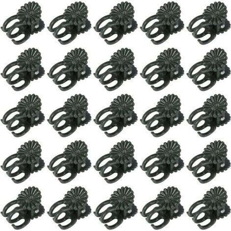 60 clip per orchidee, XU, piante, rampicanti, orchidee per clip di supporto per piante, clip di supporto in plastica per giardino per piccole viti verdi-Crezuo