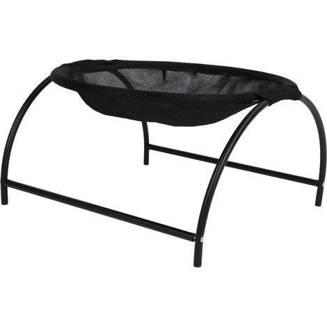 Cat Hammock Bed Stable Structure Soft Comfortable Breathable Elevated Kitten Sleeping Hammock for Home Indoor Mesh Style Black (1/5)