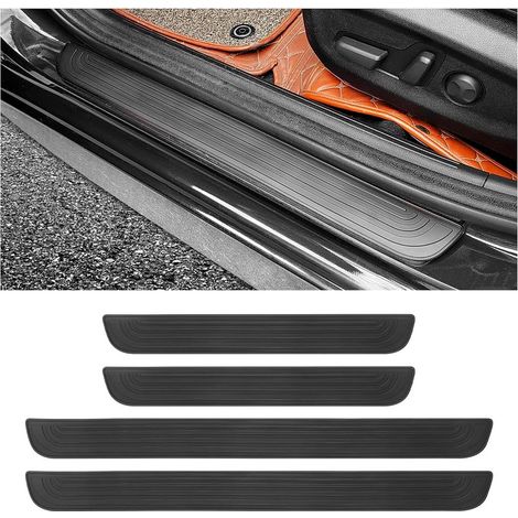 4PCS Seuil de Porte Adhesif pour Protection Portiere Voiture,Protege Portiere Voiture Anti-rayures,Protection Seuil de Porte Voiture,Étanches Universelles Accessoires Voiture (1/4)