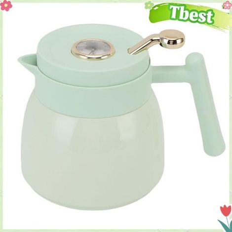 Tbest Théière isolée Théière thermique avec filtre 880 ml en acier inoxydable, distributeur de pichet culinaires theiere Verte (1/5)