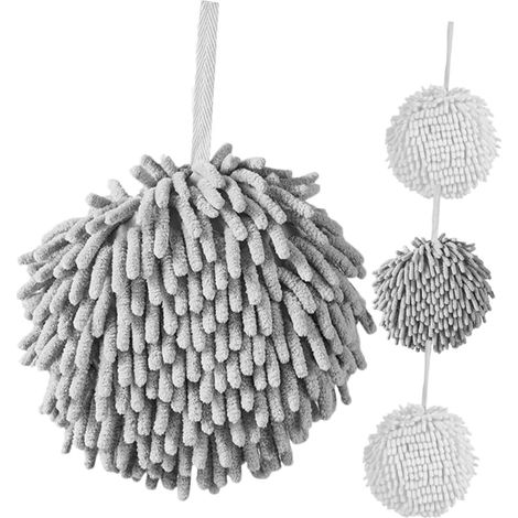 INOOMP Lot de 4 serviettes suspendues en chenille , séchage rapide , douces , absorbantes et multifo