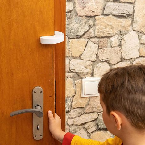 Schaumstoff-Fingerschutz (4er-Set) für Türstopper mit einer Dicke von 1 bis 5 cm. Verhindert das Zuschlagen von Türen. Kindersicherheit. Schützt Haustiere. (1/5)