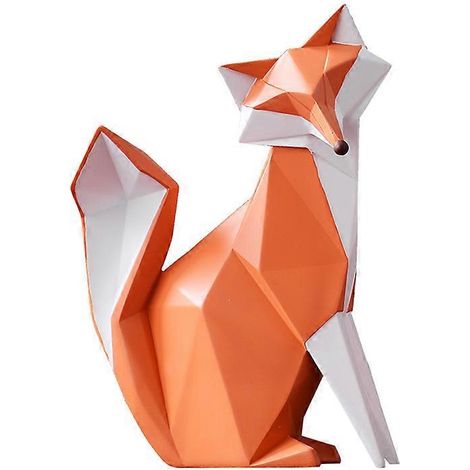 Ornement moderne en résine représentant un renard, une mère renarde orange (1/5)