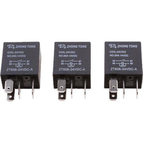 3 Pièces 24V 30A Voiture Automobile Van Bateau Électronique 4 Broches SPST Relais (1/5)