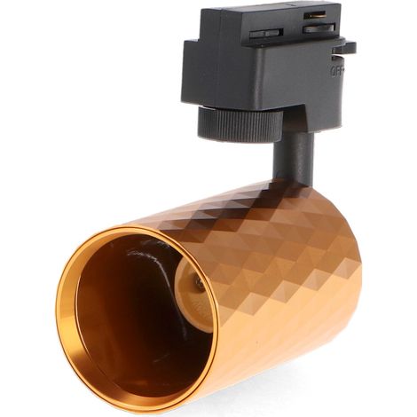 IluminaShop - Foco Portalamparas GU10 para Carril Gold Diamond Monofasico  IP20 (1/2)