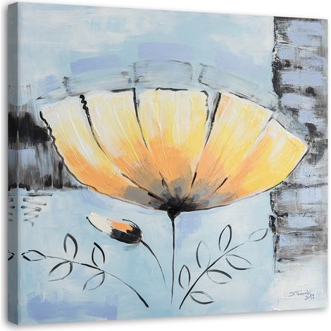 Tableau sur toile Fleur jaune comme peinte 30x30 (1/5)