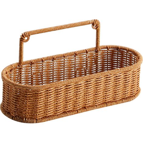 Panier Suspendu - En Rotin PP Tissé À La Main - Pour Cuisine Salle De Bain Jardin - Avec Poignée Et Trous De Suspension - 1 Pièce (1/5)