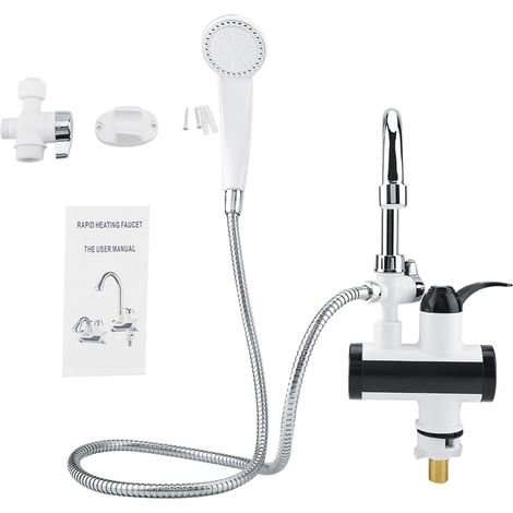 Jeffergarden Distributeur instantané d'eau chaude et froide Chauffage Robinet de chauffage Affichage de la température Pommeau de douche (1/5)
