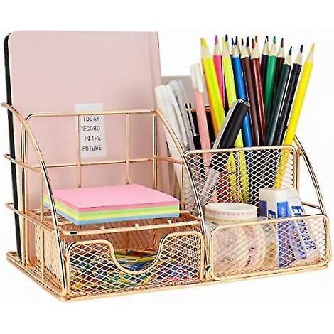 Schreibtisch-Organizer/Schreibtischaufbewahrung/Stiftehalter/Multifunktions-Organizer – Champagnergold (1/5)