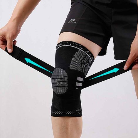 Genouillere De Compression - Patella Gel - Renfort Metallique Bilateral - Pour Course A Pied Et Sports - Taille Unique (1/5)