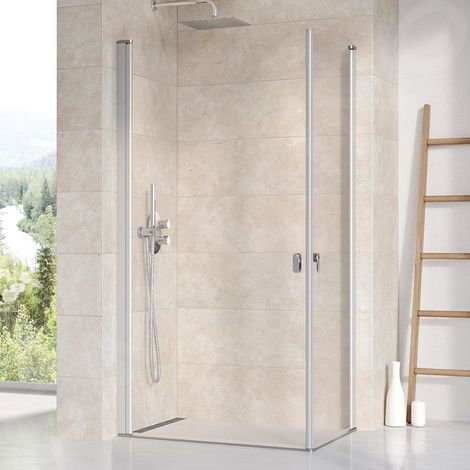 Ravak Chrome - Porte de douche CRV1-80, 78-80 cm, satiné/verre transparent 1QV40U01Z1 (1/5)