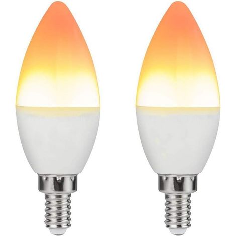 Kaelt - 2Pcs Ampoule Flamme LED Flamme Effet Scintillant Ampoules De Feu Exterieur A Lenvers Ampoule Lampe Decoration Vintage pour Festival Hotel Bars Decoration De La Maison Veilleuse,E14 (1/5)