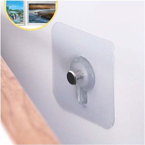 4 Pièces Cintre Auto Adhésif Sans Perçage Pour Serviettes Peignoirs Cadre Horloge Ultra Solide Transparent