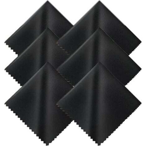 Cleaning cloth for glasses and screens – Black microfiber 15 x 18 cm – Pack of 6 (1/5)