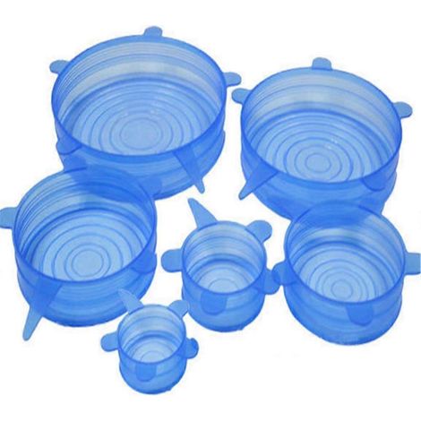 6 couvercles universels en silicone pour film alimentaire (1/4)
