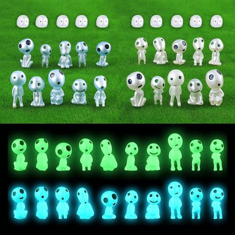 30 Figurine Kodama,Résine Lumineux,Elfe Arbre Phosphorescent,Micro Paysage Jardin Patio (1/5)