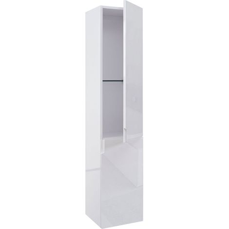 Hängeschrank HHG-618, Midischrank Hochschrank Badezimmer Badmöbel, hochglanz 150x30cm weiß (1/5)