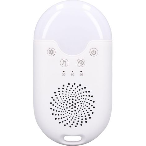 Dispositivo portátil y recargable de ruido blanco, ideal para conciliar el sueño, con luces de colores, música variada y asistencia para dormir. Ideal para el hogar, viajes y uso nocturno.