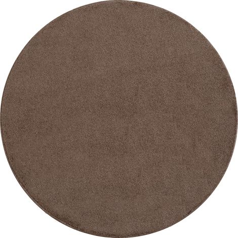 Tapis Rond uni de Salon Chambre Relax Sobre et Epuré - Mocca 200 x 200 cm (1/4)