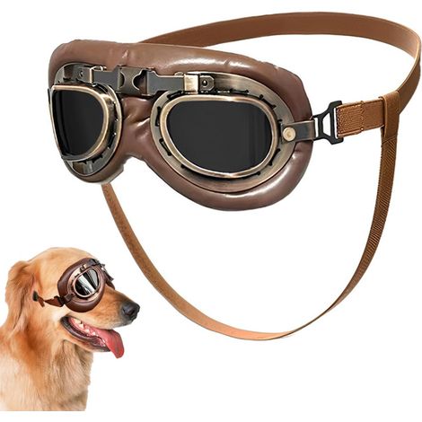 paire de lunettes soleil pour chien protection vintage avec sangle réglable convient aux chiens taille moyenne et grande (1/5)
