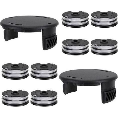 8 Bobine Fil pour Coupe Bordure Compatible avec Parkside 13600210 + 2 Couvercle Piece Detachee pour Parkside Bobine de Fil Pièces Détachées pour LIDL PRTA 20-Li C3 A1B2 PRT 550 A1 A3 PRT 300 A1