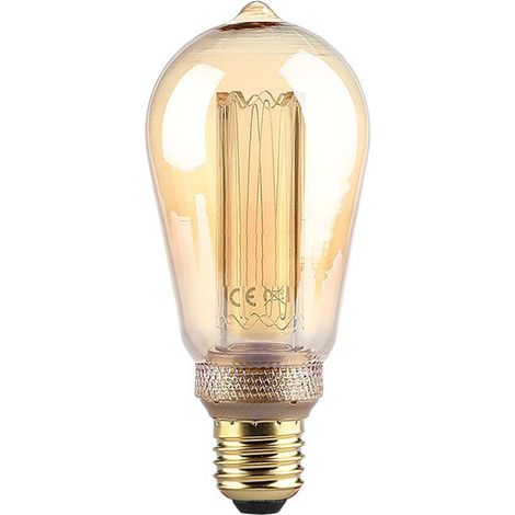 Bombilla LED V-TAC E27 4W ST64 Filamento Vela Ámbar Art 1800K (1/5)