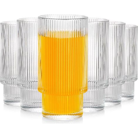 Verres en verre ribbé 320 ml, set de 6 (1/5)