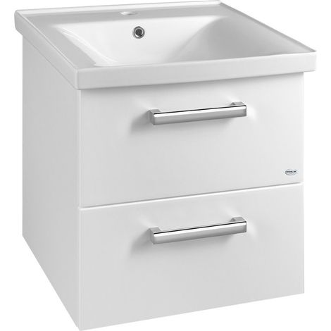 VEGA Meuble sous-vasque 51,5x60x43,6cm, 2x tiroir, blanc (1/5)