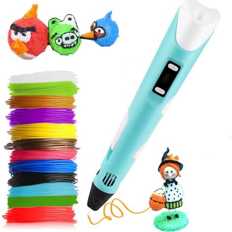 Stylo 3D ABS/PLA [3 couleurs, 3 mètres] Stylo d'impression 3D avec écran LCD pour enfants et adultes Filament ABS/PLA [1,75 mm] Stylo d'impression 3D USB (1/5)