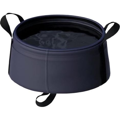 Bassine de lavage / cuvette de voyage pliable (bleu) – Seau télescopique adapté à une utilisation en extérieur, à la lessive et aux camping-cars (1/5)