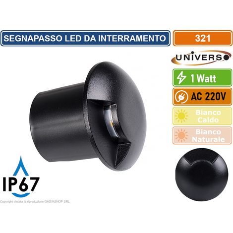 Mini Faretto LED da Incasso Segnapasso LED SMD 1W IP67 Da Esterni Calpestabile 1 uscita,calda 3000k (1/5)