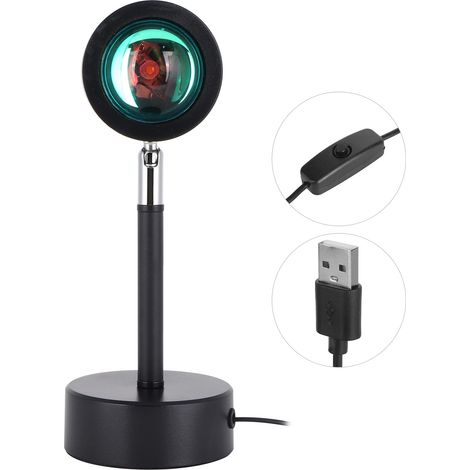 Lampe projecteur LED coucher de soleil, veilleuse USB innovante pour décoration maison restaurant bar (1/5)
