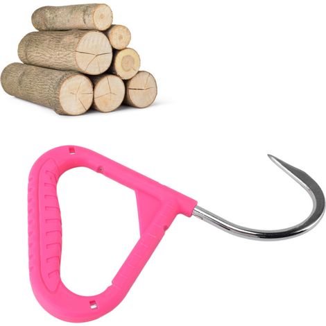 Crochet à bûches en acier chromé, poignée ergonomique pour une utilisation à une main, idéal pour le travail du bois, le jardinage et l'agriculture. (1/5)
