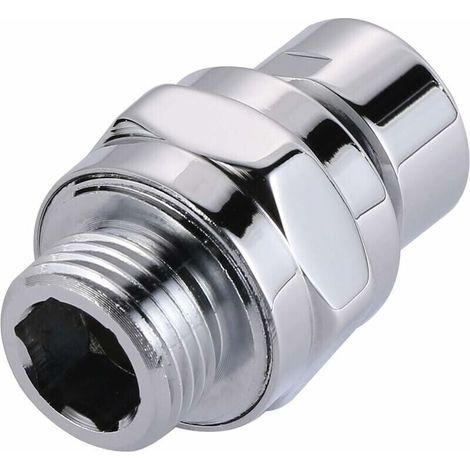 Connect to Shower Arm, Shower Connector, Adjustable Angle Swivel Adapter, G1/2 Ball Joint Shower Arm Head, Chrome-Plated Brass (1/5)