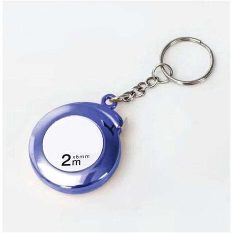 Porte-clés mini mètre ruban bleu de 2 m, mètre ruban portable pratique pour les mesures quotidiennes (1/4)