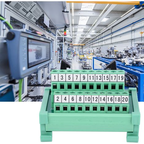 Bornier pour module PLC IDC-20P, câblage sur rail DIN 35 mm, alimentation (1/5)